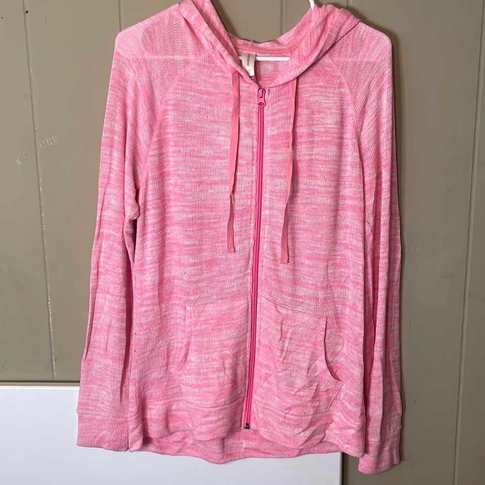 Loose pink zip up